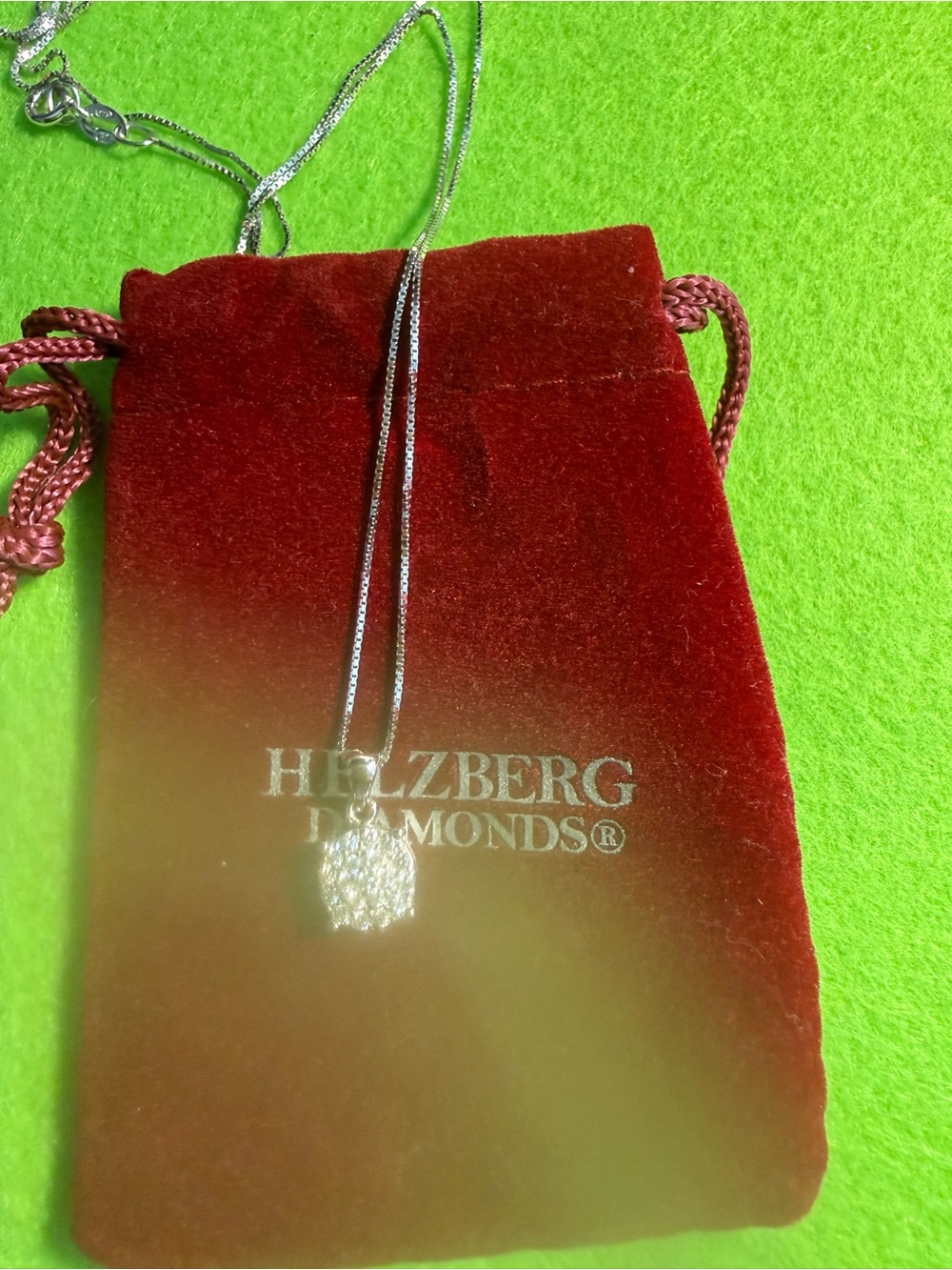 Helzberg Diamonds Silver Pave Pendant Necklace with Clear Stones